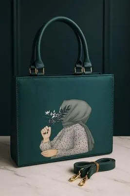 Stylish Women's Canvas Tote Bag - 1 Pc, Printed Design