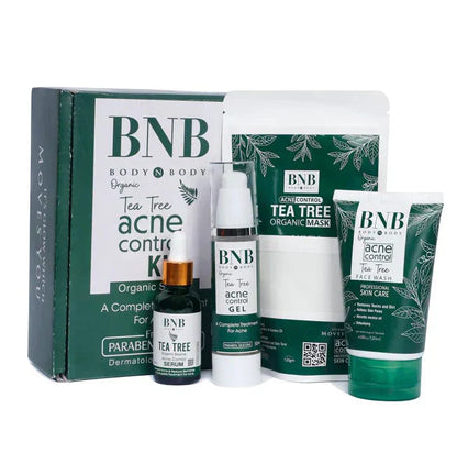 Acne Control Facial Kit - 5 Pcs with Hydrating Tea Tree Wash and Pore Clearing Gel